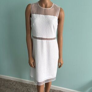Calvin Klein White Sheer Midi Dress